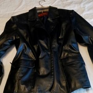 Marc Mattis faux leather black jacket